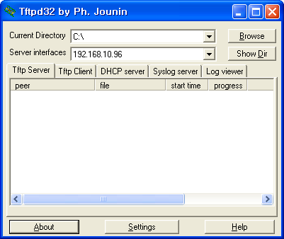 tftpd32 의 메인화면