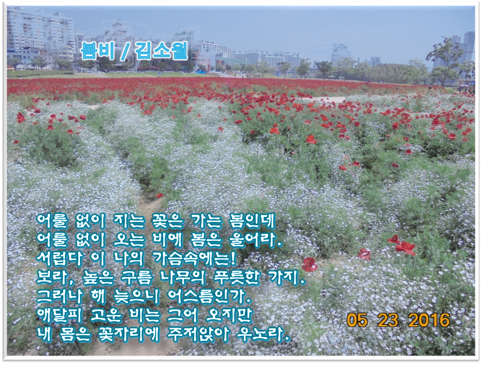 이 글은 파워포인트에서 만든 이미지입니다. 봄비/ 김소월